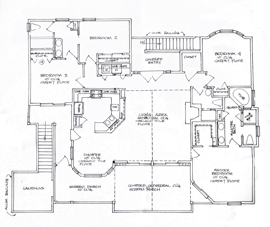 Floor plan — bottom of photo is oceanfront
